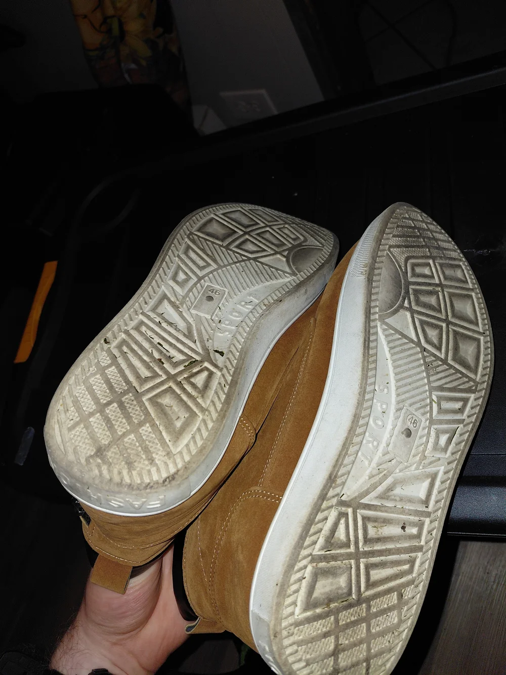 Men's Tan High-Top Suede Lace-Up Boots